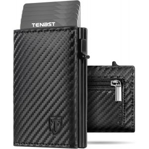 CMJAAGUR-Porte Carte Bancaire Homme, Portefeuille Homme Magn&eacute;tique, Porte-Cartes De Cr&eacute;dit Avec Blocage Rfid, Porte Monnaie Etui Carte Bancaire Anti, Portefeuilles Et Porte-Cartes (Noir)[M213] - Neuf