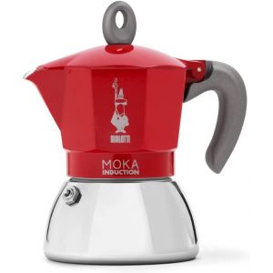 - Moka Induction, Cafetière Moka, Convient à Tous Les Types de Plaques de Cuisson, 4 Tasses d'Espresso (150 Ml), Rouge - Neuf