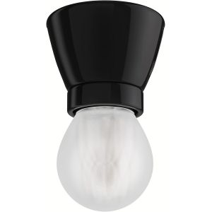 Plafonnier/douille de lampe MINZ, porcelaine, blanc brillant, 1x E27 max. 300W - Neuf