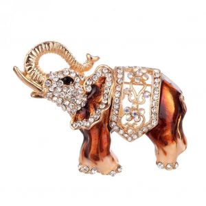 Mode Femmes Alliage &Eacute;l&eacute;phant Broche Avec Zircon D&eacute;coration Accessoire (Bourgogne) - Neuf