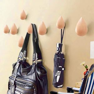 Crochets Créatif Crochet pour Vêtements Water Drop Pendentif mural Pendentif mural en Bois Pendentif Moderne Décoration Murale 2 pièces.[E119] - Neuf