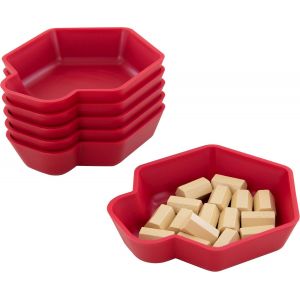 Feldherr Shell Bols &agrave; jetons - 6 Plateaux &agrave; jetons color&eacute;s pour Accessoires de Jeux de soci&eacute;t&eacute;, jetons, meeples et Autres Petits Objets, Couleur:Cherry Red - Neuf