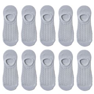 5 Paires De Chaussettes Extensibles Antidérapantes Pour Femmes, Séchage Rapide, Respirantes, Maille Creuse, Tube Bas, Accessoires Féminins-Gris - Neuf