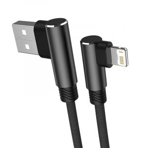 Câble Usb De Charge Rapide À 90 Degrés,Pour Iphone 14 13 12 11 Proxxs Max 6S 7 8 Plus 5 Se,Cordon De Données Coudé Long 3M.Black.1M - Neuf