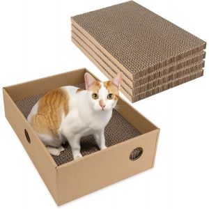 Cmws-Belle Vous (Lot De 5) Griffoir Pour Chat Carton - 24 X 33 Cm - Grattoir Chat Carton Réversible - Griffoir Chat Carton Intérieur Ondulé Pour Chat/Chaton Pour Se Reposer Ou Jouer - Neuf