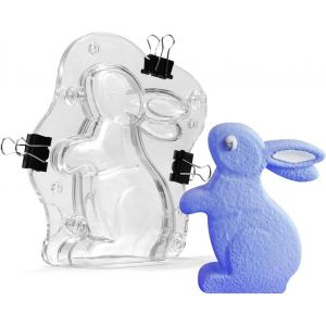 Kal-Moule 3d Lapin Polycarbonate (Pc) Chocolat Et Bonbons Pour Décoration De Fête Ou Outils De Pâtisserie Maison Transparent 13,7 Cm - Neuf