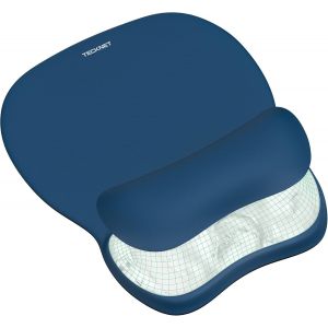 KALANKA-Tapis de Souris et Repose-Poignet, Tapis Souris Ergonomique Gel, Rebond Rapide, Tissu en Lycra Imperméable, Base en PU Antidérapante, Parfait pour Ordinateur, Bureau(Bleu) - Neuf