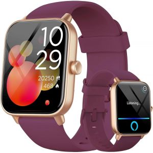 Montre Connect&eacute;e Femme pour Samsung, iPhone, Android, 1.8"" Smartwatch avec Appel Bluetooth, Voix de l'IA, Alexa int&eacute;gr&eacute;e, Smartwatch Moniteur, Calories, IP68 Montre Intelligente, Podometre - Neuf
