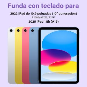 Étui Avec Clavier Pour Ipad A16 11e Génération 2025/10 Génération 10,9"" 2022 Magnétique Bluetooth Amovible Qwertz Allemand Avec Porte-Stylo Pour Ipad 11e/10e Génération (Violet) - Neuf