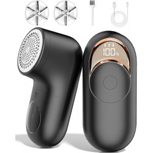 Rasoir Anti Bouloche Rechargeable Avec &Eacute;cran Led & 3 Vitesses, Rasoir Anti-Bouloche Pour V&ecirc;tements &iquest; Enlever Peluche, Bouloches Et Charpie, Id&eacute;al Pour Pulls, Noir, 1 Pi&egrave;ce - Neuf