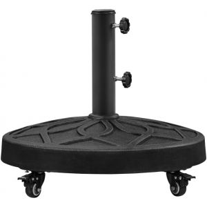 Ulteronixshop-Pied De Parasol Rond De 21 Kg Pour Ext&eacute;rieur Base De Parasol Lourde Avec Roulettes Auto-Lest&eacute;e Style R&eacute;tro Toutes Saisons Noir - Neuf