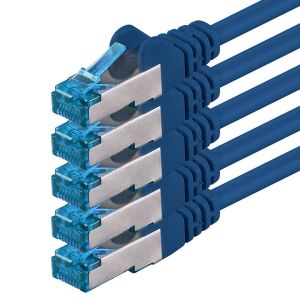 Câble Réseau Cat6A Cat6 Cat6 1,5 M 10 Gbit/S | Bleu - 5 Pièces | Cat 6A | S-Ftp | Double Blindage[BLE7110858] - Neuf