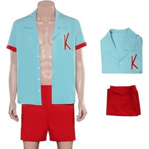 (L) Barbies Ken Costume Pour Les Hommes Cosplay Film Barbies Ken De Loisirs, Vêtements De Plage Shirt Et D'un Pantalon 2 Pièces De Costume Pour L'halloween Carnaval De Partie De Costume - Neuf