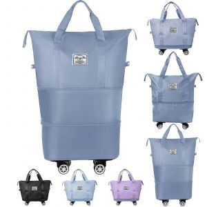 Sac de voyage a roulettes extensible, pliable, bleu Ref. : 7590 - Neuf