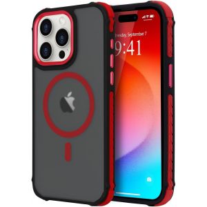 Eryi-Coque Magnétique Pour Iphone 15 Pro Compatible Avec Magsafe Recharge Sans Fil Étui Housse De Protection Antichoc En Tpu Antichoc/Pc Dur Housse Arrière Pour Iphone 15 Pro,Rouge - Neuf