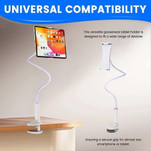 Support Universel Pour T&eacute;l&eacute;phone Portable,Bras Flexible,Clip De Fixation 360&deg;,Blanc - Neuf