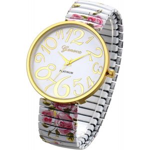 Eryi-Montre Mode Simple/Facile À Lire/Grand Cadran Numérique/Montre À Bracelet Élastique - Neuf