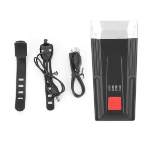 Hjlian Lampe Torche Led Etanche Pour Velo, Eclairage Avant, Klaxon, Alarme Intelligente Haute Luminosite, Equipement De Cyclisme, Noir - Neuf