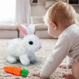Jouets interactifs pour lapins, lapins qui marchent et parlent, peluche de Pâques, lapin qui marche-WH - Neuf