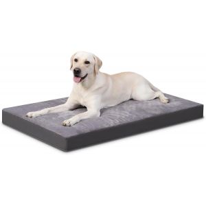Panier Coussin Chien Dehoussable Lavable Xxl, Grande Taille Lit Pour Chien Orthopédique, Tapis Matelas, Fond Antidérapant, Gris, 119x73x9cm - Neuf