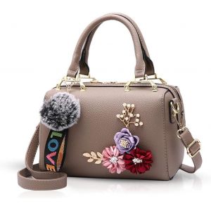 Nouveau Sac À Main Pour Femme Sac À Main Sac Floral Sacs À Bandoulière Avec Pompon Pendentif[H2836] - Neuf
