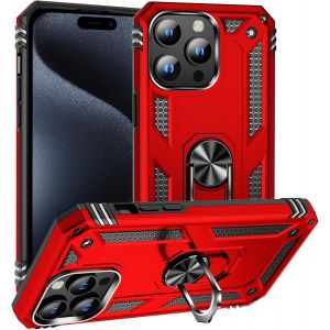 Kal-Coque Pour Iphone 15 Pro 6.1"", + Hd Verre Trempé, Etui Housse De Protection Antichoc Durable Résistante 2 En 1 Hybride Pc Tpu Étui Téléphone Pour Apple Iphone 15 Pro 6.1"",Rouge - Neuf