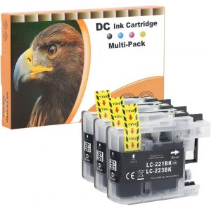 D&C 3X Noir Cartouche d'encre Compatible pour Brother LC-223 XL pour Brother DCP-J4120DW DCP-J562DW MFC-J4120DW MFC-J4420DW MFC-J4425DW MFC-J4620DW MFC-J4625DW MFC-J480DW MFC-J5320DW MFC-J5620DW - Neuf