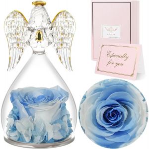 Mother's Day Gift,Eternal Rose Gift For Women,Eternal Flower With Angel Figurine,Birthday Gift For Women,Gift For Mum,Eternal Rose For Mum,Mother's Day Gift.[S101] - Neuf