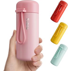 Mini Gourde Isotherme 150ml, Petite Bouteille Isotherme En Acier Inoxydable Pour Boissons Chaudes Et Froides, Mini Flask Facile &Agrave; Transporter - 100% &Eacute;tanche (Rose) - Neuf