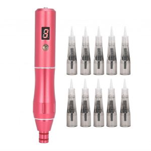 Cartouche D'aiguilles Rechargeables Pour Machine A Microblading Semi-Permanente, Stylo De Tatouage Mts, Prise Americaine 100-240 V (Rouge) - Neuf