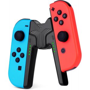 TIANYI-Chargeur Compatible avec Joy Con pour Nintendo Switch et OLED Model, Charging Grip Handle, Comfort V-Shaped Game Controller avec Indicateur LED, USB Type-C, Noir - Neuf