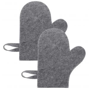 Sauna Mitaine Spa Mitt Banya Gants Exfoliants Corps Bain Mitaines 2pcs Gris Souple Mat&eacute;riau Durable - Neuf