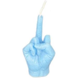 Bougies parfum&eacute;es cr&eacute;atives en forme de doigt d'honneur-Cadeaux amusants et insolites pour festival,mariage et pendaison de cr&eacute;maill&egrave;re (bleu) - Neuf