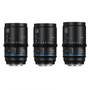 Kit de 3 objectifs cin&eacute;ma anamorphiques plein format SIRUI Astra 1,33X &agrave; mise au point automatique pour monture L-S&eacute;ries Lumix DC/Sigma fp&fp L/Leica SL-Flare bleu,AST-3S-LB - Neuf