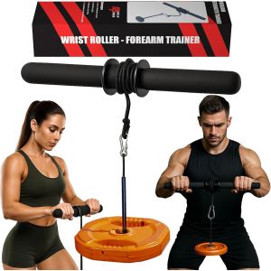 Asas-Rouleau De Poignet-Entraîneur Pour Muscler Avant Bras Supporte Jusqu'à 60kg Avec Corde 120cm-Appareil Musculation Bras-Poignet Musculation Avec Poignées Antidérapantes - Neuf