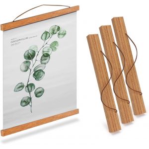 Fchhk-3 Pièces Cadre Photo En Bois Magnétique 21cm A4,Cadre Magnétique,Afficheur Magnétique Suspension De Poster Rail Pour Suspendre Affiches,Photos,Dessins ?uvres D'art (21cm 3pcs) - Neuf