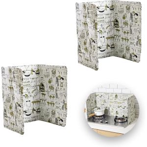 Kalanka-Lot De 2 Protections Murales Pliables Anti-Éclaboussures Pour Cuisinière À Gaz, Plaque De Cuisson Et Poêle À Frire, Protège La Peau Contre Les Incendies - Neuf