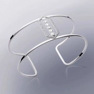 Bracelet Jonc Ouvert Large - Bijouxia - Argent 925/1000 - Cristaux Oxyde De Zirconium - 58 Mm - 2,5 Cm - Neuf