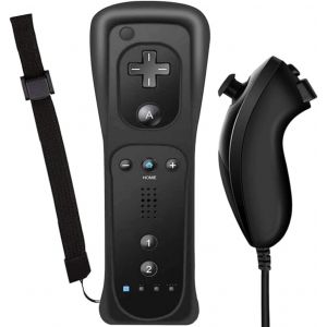Manette Wii Avec Motion Plus Et Nunchuck, Télécommande Sans Fil Wii Remote Plus Avec Nunchuck Avec Dragonne En Silicone Pour Manette Wii/Wii U - Neuf