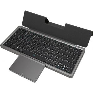 Clavier Bluetooth Détachable Avec Pavé Tactile Mode De Fonctionnement Simultané Batterie Rechargeable Étui Pour Tablette À Large Compatibilité Pour Win Xp, Win 7, 10, 11 (Gris Fer)[Z2236] - Neuf