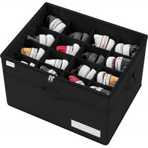 MEVRONISSHOP-Organisateur de Chaussures pour le Placard, Convient &agrave; 16 Paires, Grandes Bo&icirc;te Rangement Chaussures, Range Chaussure Transparente et Pliables, Bo&icirc;tes &agrave; Chaussures avec Poign&eacute;es Renforc&eacute; - Neuf