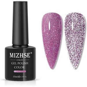 Rose Gel Vernis &Agrave; Ongles Glitter Rose R&eacute;fl&eacute;chissant Nail Gel &Eacute;tincelle Diamant Soak Off Led/Uv Pour Diy Nail Art Manucure Salon 10 Ml - Neuf