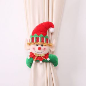 1pcs Embrasses De Rideaux Elfe De No&euml;l De Bonhomme De Neige, Santa Claus Rideau De Boucles Retenues De Garantie De No&euml;l Rideau Boucle Les Clips De Porte Clip Rideau De D&eacute;coration De Rideau De La San - Neuf