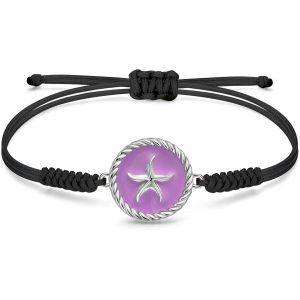Eryi-Bracelet Corde Femme Original, Pendentif En Émail En Argent 925, Chaîne De Corde Réglable Faite À La Main, Cadeaux De Bijoux Pour Femme - Neuf