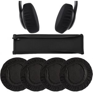 KAL-Pcs Housses Casque + 1 Pcs Housse De Serre-Tête De Casque, Coussinets D'Oreilles Pour Casque Lavables, Housse De Bandeau Casque Audio, Protection Contre La Sueur, Pour Ecouteur 9-1 Cm - Neuf