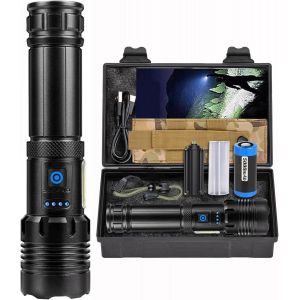 Jexnovashop-Lampe Torche Led Ultra Puissante, 1000000 Lumens Lampe Lorche Led Rechargeable, Longue Dur&eacute;e, 7 Modes & Ipx6 &Eacute;tanche Lampe Torche Tactique Id&eacute;al Pour Camping, Marche, P&ecirc;che, L&iquest;Urgence - Neuf