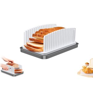 Trancheuse &agrave; pain r&eacute;glable avec ramasse-miettes et base antid&eacute;rapante pour des tranches uniformes - Neuf