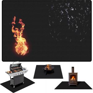 Ulteronixshop-Tapis Barbecue Sol 150 * 100cm R&eacute;sistant &agrave; l'huile au Glissement Feu Imperm&eacute;able Tapis de Protection de Sol pour L'ext&eacute;rieur Ies Pelouses et Les Terrasses - Neuf
