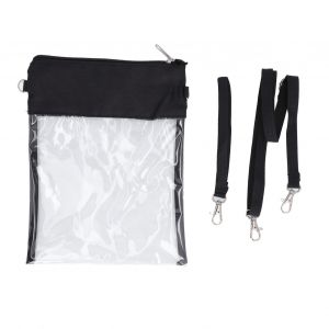 Sac messager transparent style vertical doublure visible bretelles reglables materiau PVC sac de plage transparent impermeable - Neuf