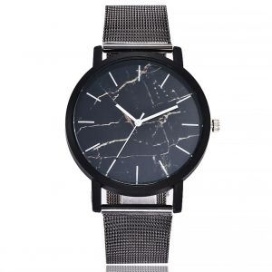 Montre-Bracelet Unisexe Vansvar A Quartz Avec Cadran Marbre Et Bracelet En Maille D'alliage (V237-1) - Neuf